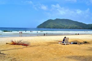 Lone mountain seen in the Maracas Bay horizon