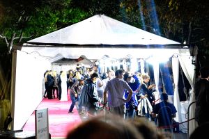 Tent that held the red carpet walkway