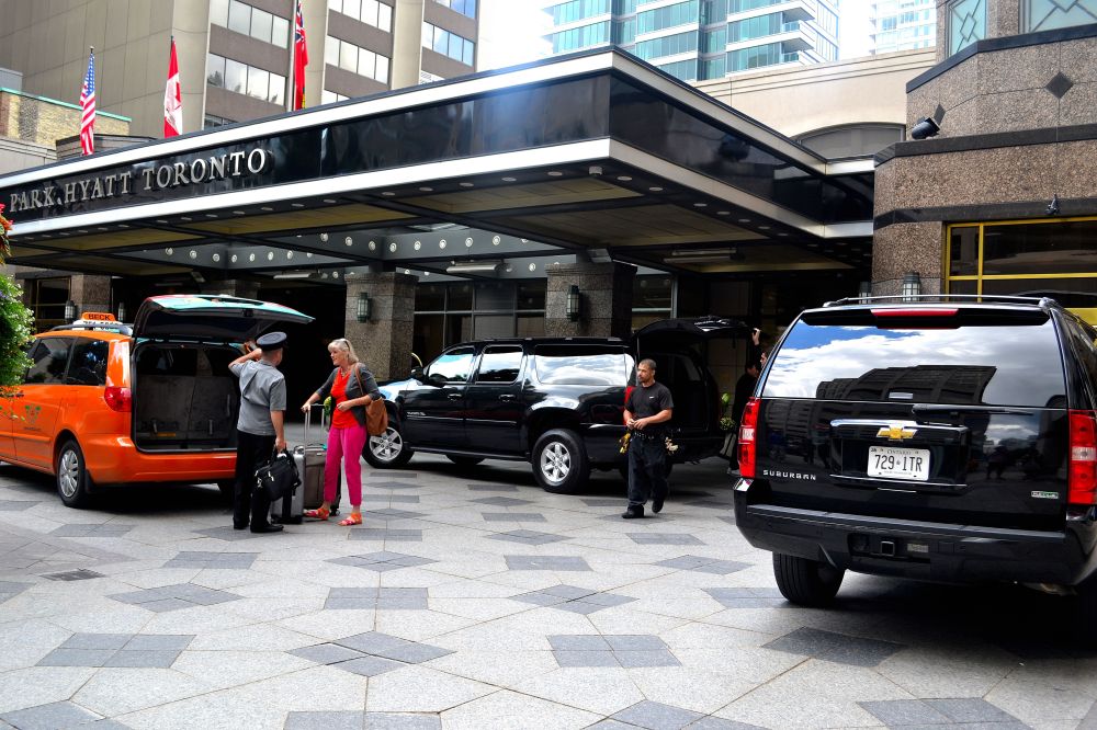 In Front of the HYATT