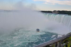 Maid of the Mist taking tourists to the bottom of the falls