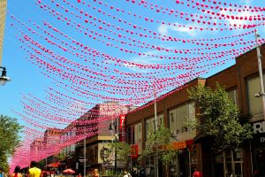 Decorations for an upcoming festival