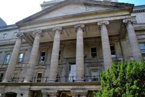 intimidating view of a Justice Building