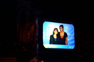 Photo displayed on large Screen overhead